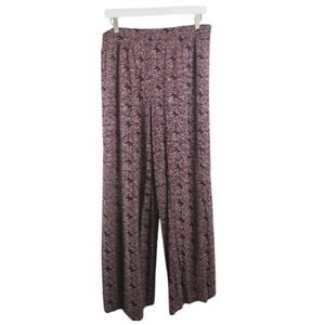 Coolibar Women's Lynsu Wide Leg Pants Pink Floral Print Size Large